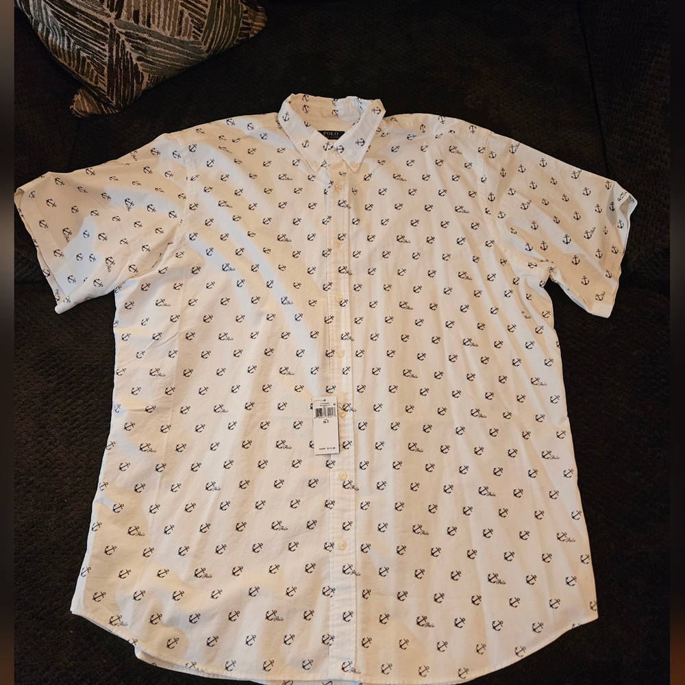 Ralph Lauren White Nautical Anchor Shirt